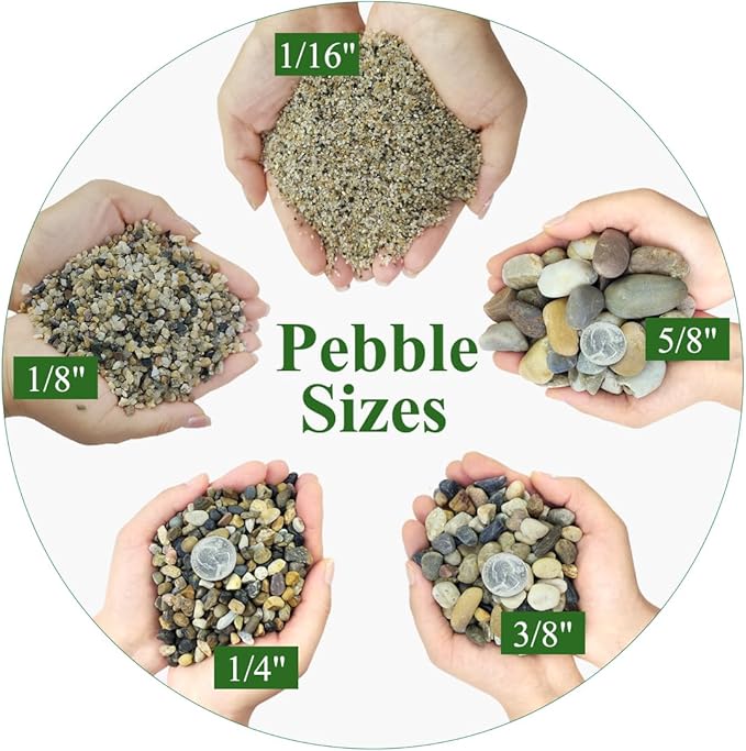 YISZM 5lbs Aquarium Gravel, 1/16" Natural River Rocks Succulent Cactus Pea - Image 3