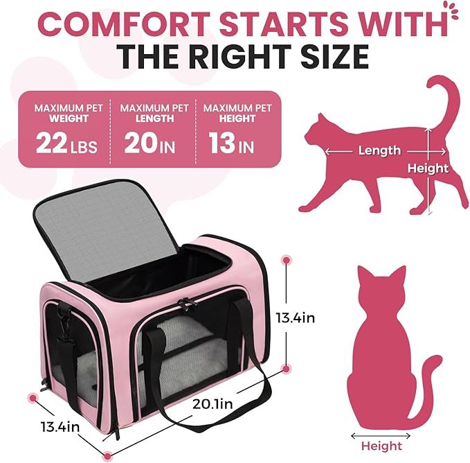 Expandable Cat Carrier Airline Approved Soft-Sided Pet Travel Carrier - Image 2
