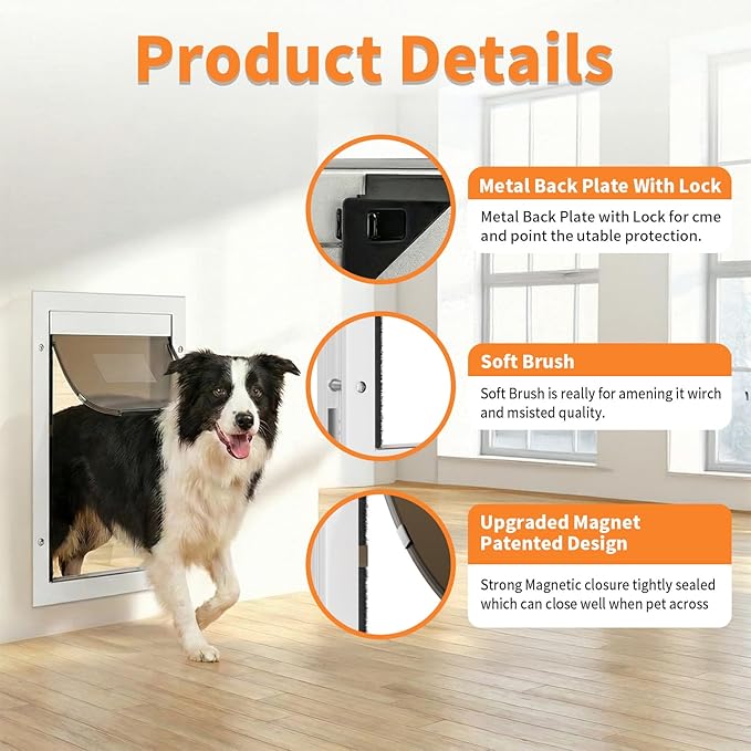 Dog Door for Large Dogs, X-Large Aluminum Frame Pet Door - Image 3