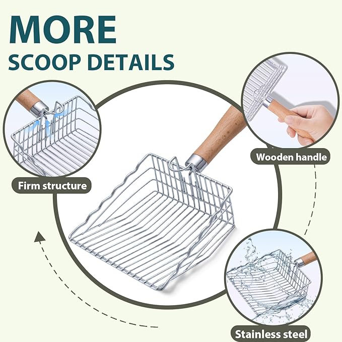Cat Litter Scoop, Kitty Metal Scooper - Image 3