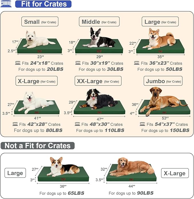 Outdoor All Weather Dog Bed, XXL Waterproof Orthopedic Egg Crate Foam Pet Mat - Image 2