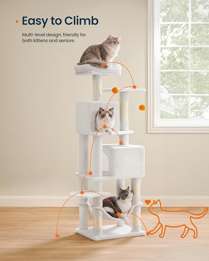 SONGMICS HOME Cat Tree for Indoor Cats, Hammock and Condo - Image 4