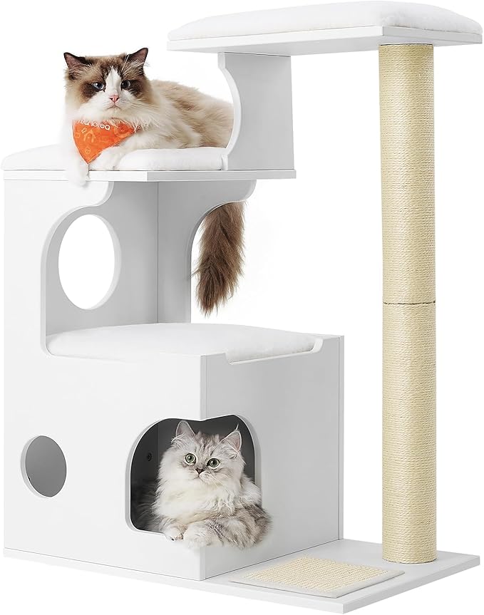 Feandrea WoodyWonders Cat Tree, 33.8-Inch Modern Cat Tower, Cat Condo by FeandreabySONGMICSHOME