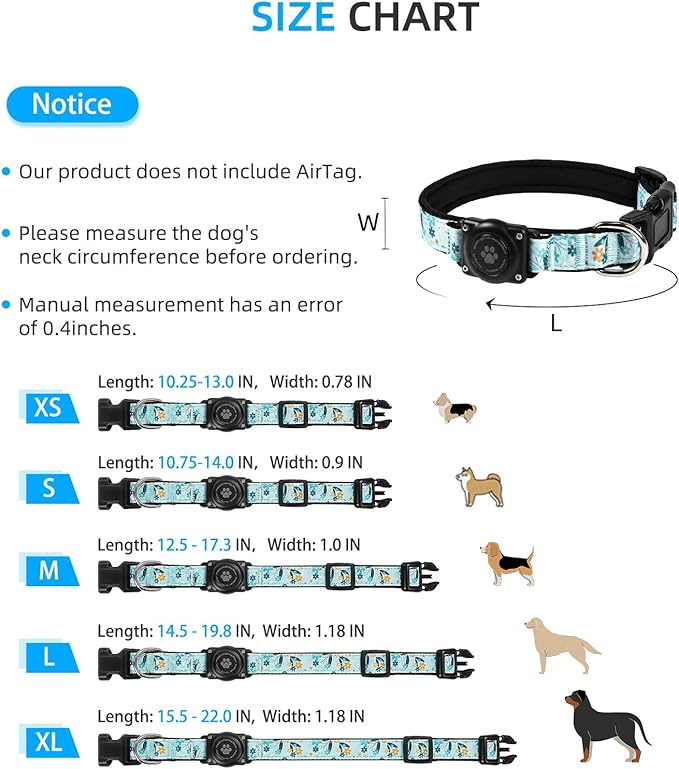 Upgraded AirTag Dog Collar, IP68 Waterproof Air Tag Dog Collar Holder, - Image 6