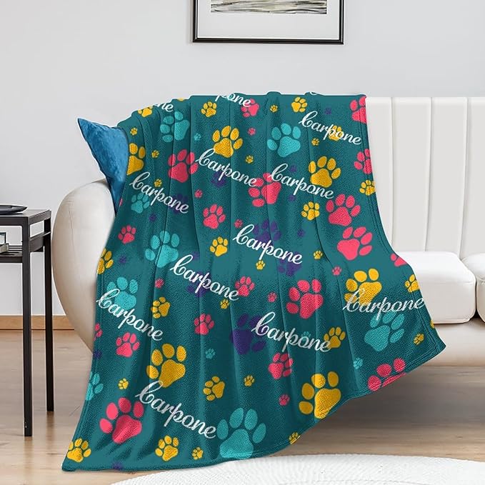 Personalized Paw Print Dog Blanket - Image 5