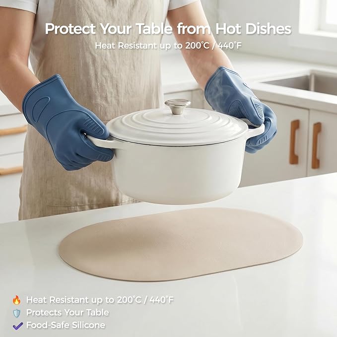Premium Thick Silicone Placemat，Heat & Oil Resistant, Non-Slip Table Mat - Image 6