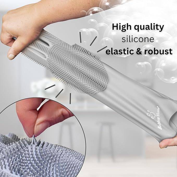 Dog Washing Gloves with Bristle Scrubbers, Reusable Silicone Gloves Ideal - Image 4
