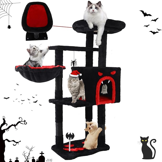Gothic Cat Tree for Indoor Cats Large Adult, 40.5" Goth Cat Trees Tower by Yungaspy
