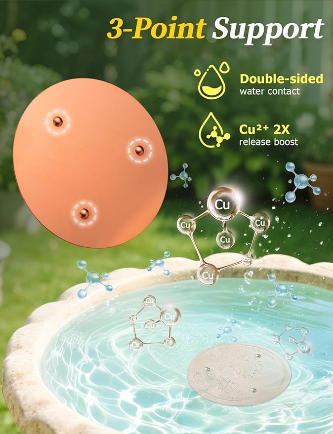 Mellbree 4-Pack Bird Bath Copper Disk, 0.6mm Reinforced 99.99% Pure Copper - Image 5
