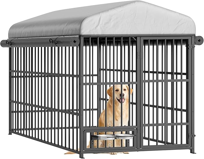 HOOBRO Dog Kennel Outdoor with Cover, 6.6 x 3.9 x 5.9 ft Dog Kennel Outside by HOOBRO