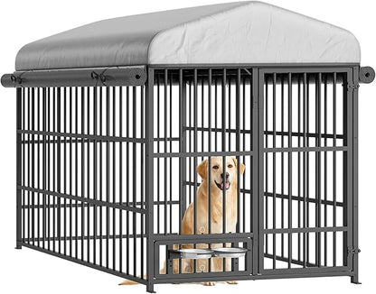 HOOBRO Dog Kennel Outdoor with Cover, 6.6 x 3.9 x 5.9 ft Dog Kennel Outside by HOOBRO