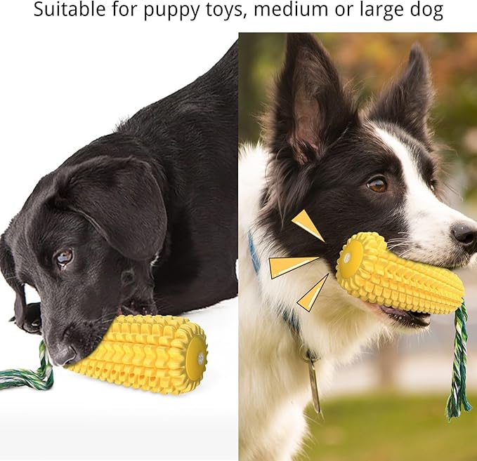 Dog Chew Toys for Aggressive Chewers, Corn Interactive Squeaky Dog Toys for - Image 3