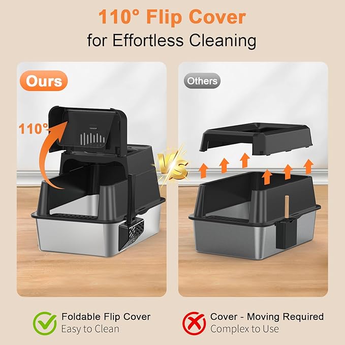 URPOWER Stainless Steel Cat Litter Box - Image 2