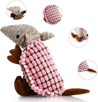 Hollypet Plush Dog Squeaky Toy Stuffed Armadillo Animal Pet Puppy Chew Toys - Image 4