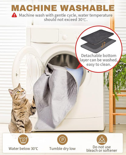 Fostanfly Cat Litter Mat, Extra Large XL Honeycomb Scatter Control, Urine & - Image 3