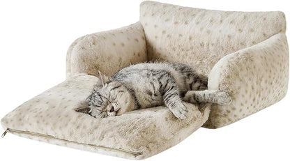 Hollypet Cat Bed Fluffy Plush Multifunctional Double-Layer Machine Washable - Image 2