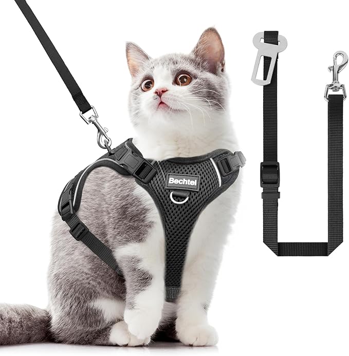 Cat Harness and Leash for Walking, The Upgrade Can be Adjusted in Four by BECHTEL
