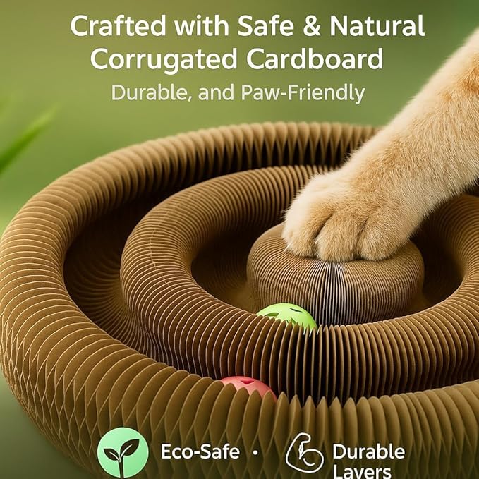 Interactive Cat Toy, Kitty Curls Cat Scratcher, Twisty Paws Cat Scratching Post - Image 8
