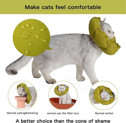 H HIDREAM Soft Cat Cone Collar， Cute Adjustable Cat Recovery Collar，Elizabethan - Image 2
