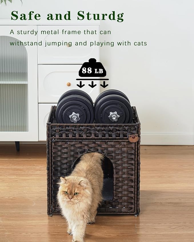 SETVSON Cat Beds for Indoor Cats Extra Large Double Cat Cave Pet Cube, - Image 3