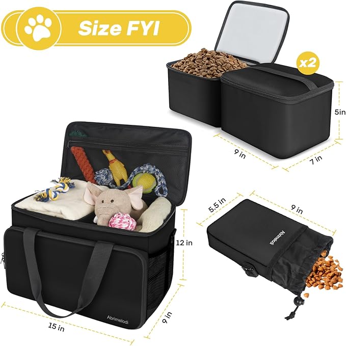 6 Set Dog Travel Bag, Large Pet Travel Kit - Image 9