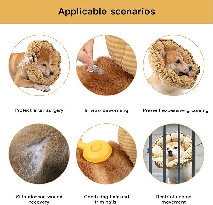 H HIDREAM Soft Dog Cones for Medium Dogs, Cute Adjustable Cone for Dogs to Stop - Image 5