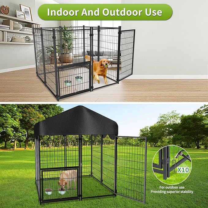 Heavy Duty Dog Kennel Outdoor, Covered Dog Kennels Outside - Image 7