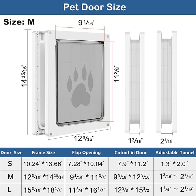 CEESC Dog Door for Pets Up to 45 lb, Weatherproof Pet Door for Cats and Dogs - Image 5