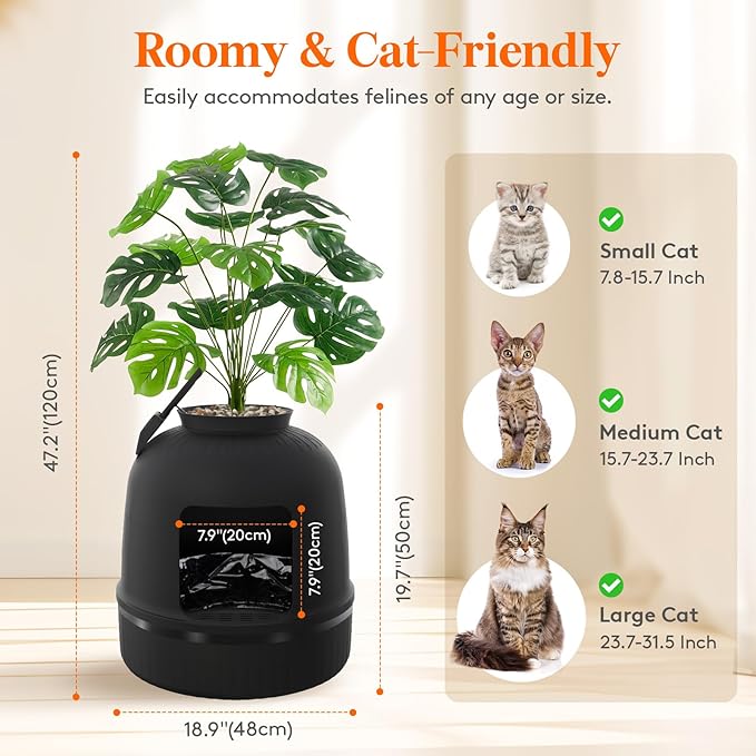 Lifewit Cat Litter Box, Hidden Enclosure Litter Tray - Image 3