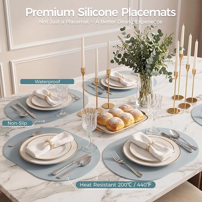 Premium Thick Silicone Placemat，Heat & Oil Resistant, Non-Slip Table Mat - Image 5