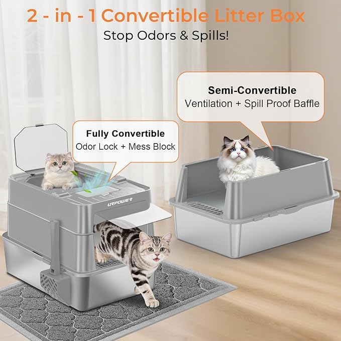 URPOWER Stainless Steel Cat Litter Box - Image 5