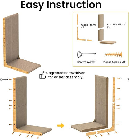 Conlun Cardboard Cat Scratcher, Vertical Wall-Leaning Scratching Board to - Image 5