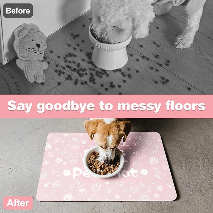 Pet Feeding Mat, Dog Cat Mat for Food and Water, Dog Bowl Waterproof Placemat - Image 4