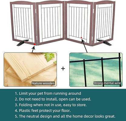 ZJSF Freestanding Dog Fence Indoor, Foldable Dog Gate - Image 6