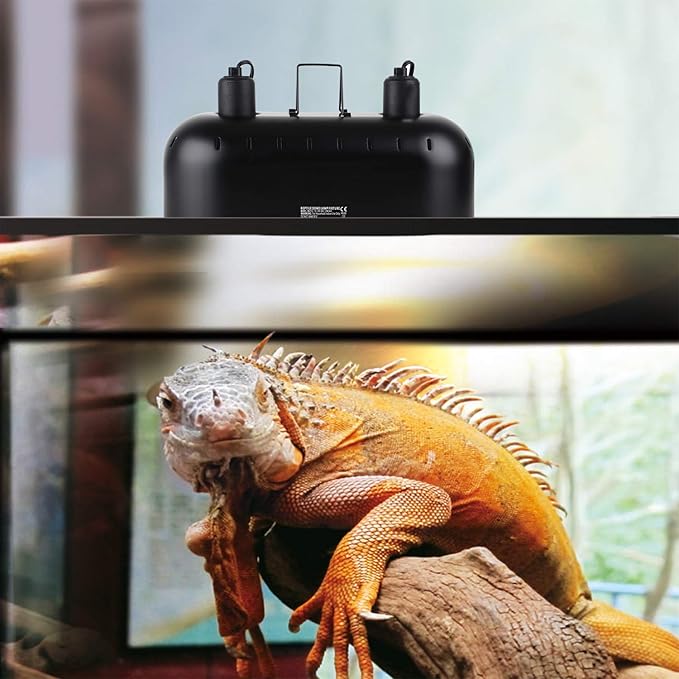DXOPHIEX 15inch Dual Reptile Light Fixture, Max 150W Dual Reptile Heat Lamp - Image 6