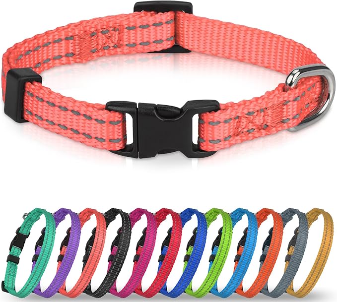 Joytale Puppy Collar, Feather-Light Double-Sided Reflective Nylon Collar by Joytale