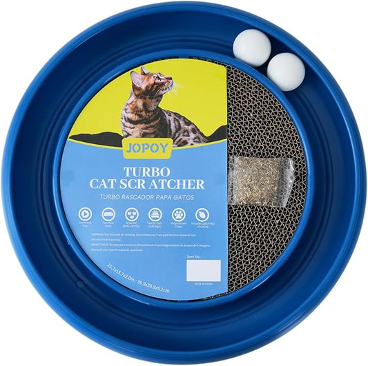 Cat Scratcher Toy Ball Track for Indoor Cats, Round Interactive Scratching by JOPOY