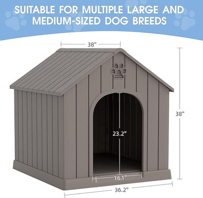 Fancyango Large Dog House Outdoor Indoor, Sturdy Plastic Waterproof Doghouse - Image 6