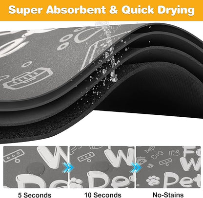 Pet Feeding Mat, Dog Cat Mat for Food and Water, Dog Bowl Waterproof Placemat - Image 2