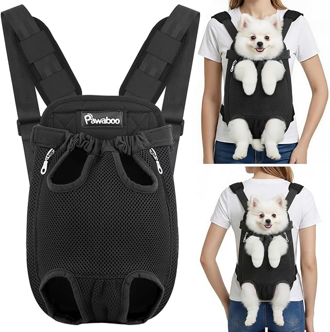 Pawaboo Adjustable Dog Carrier Backpack, Pet Front Cat Carrier Bag by Pawaboo