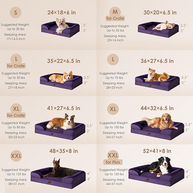 EHEYCIGA Orthopedic Dog Bed for Medium Dogs, Waterproof Memory Foam Medium Dog - Image 2