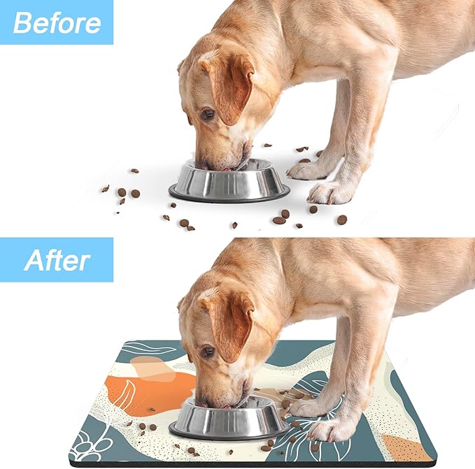 Rnivvi Dog Food Mat, 3MM Anti-Slip Rubber Pet Feeding Rug Protect Floors - Image 6