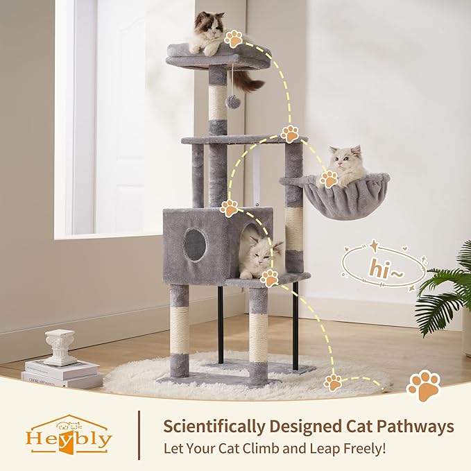 Heybly Cat Tree, 49.2 Inches Cat Tower - Image 4