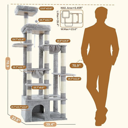 Heybly Cat Tree, 71-Inch Tall Cat Tower - Image 6