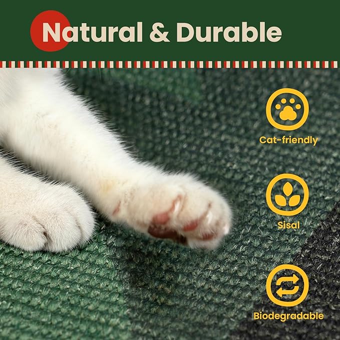 Conlun Cat Scratcher Mat, Sisal Cat Scratch Pad, Horizontal Floor Cat - Image 7