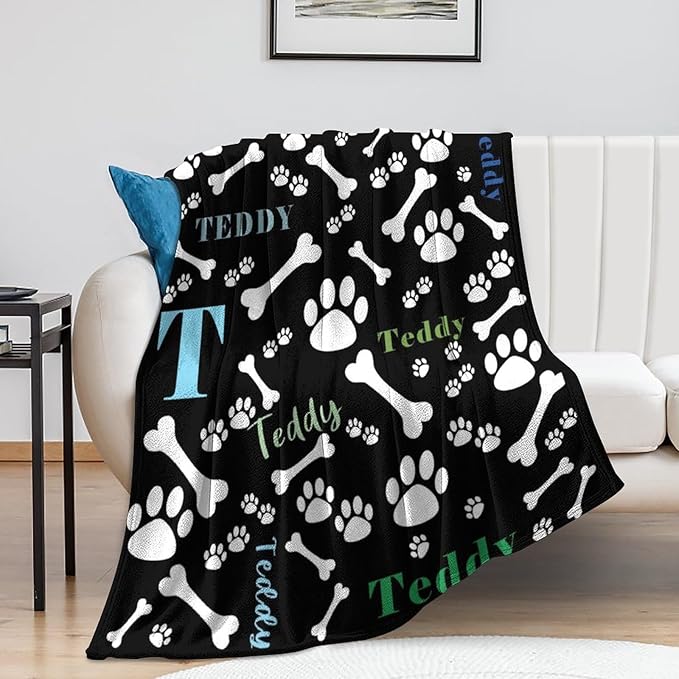 Personalized Paw Print Dog Blanket - Image 5