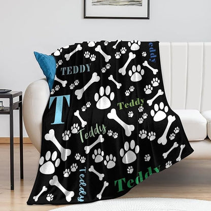 Personalized Paw Print Dog Blanket - Image 5