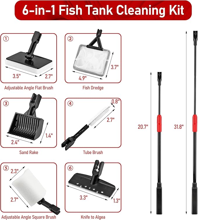 6-in-1 Aquarium Cleaning Tool Aquarium Algae Scraper - Image 2