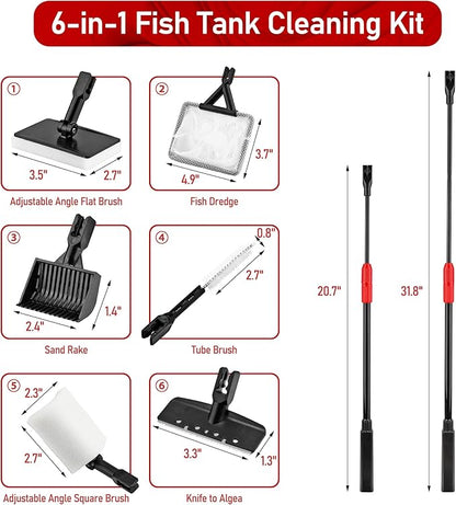 6-in-1 Aquarium Cleaning Tool Aquarium Algae Scraper - Image 2