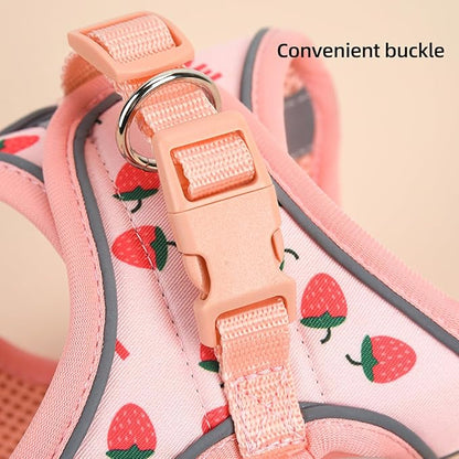 Step in Dog Harness and Leash Set, Flower Adjustable Easy Walk Puppy Harnesses - Image 2